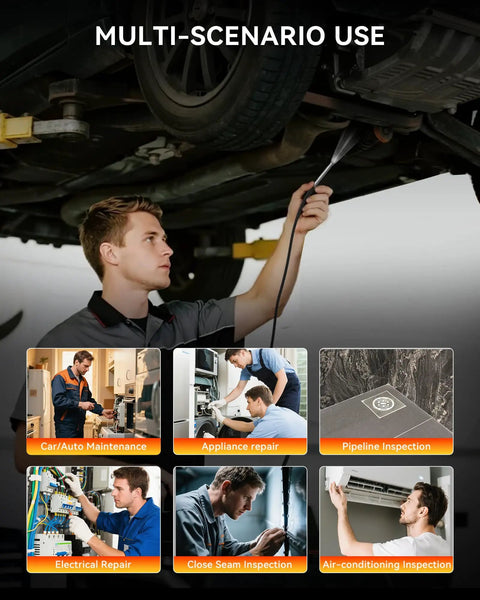 Slim 5.5mm Endoscope Camera With 2MP HD Borescope And 6 LED Lights For Auto And Home Diagnostics TES102 See Every Nook In Tight Spaces And Diagnose Car Engines Pipes And Appliances Like A Pro. used under a car for multi-scenario inspection