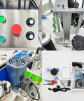 Control panel and components of Automatic Desktop Round Bottle Labeler Plug And Play Conveyor Applicator for beverages.