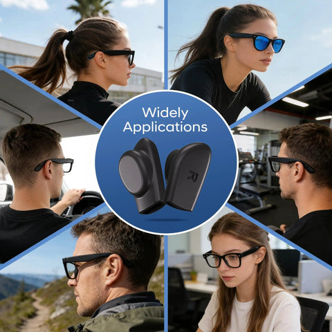 Anti Slip Ear Grips For Meta Smart Glasses Gen 2 Wayfarer Skyler And Headliner used in various activities collage