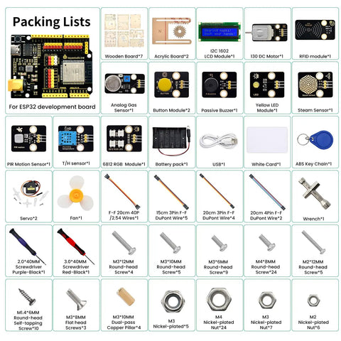 ESP32 Smart Home Starter Kit For Arduino And Python Learn Electronics With DIY Home Automation Coding Kit Featuring 13 Projects Wooden House Sensor Kit STEM Education Set For Beginners And Teens 15 Plus components display