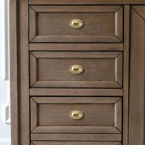 Ten Pack 1 3 Eighths Inch Champagne Bronze Cabinet Knobs Egg Shaped Satin Brass Oval Drawer Hardware Zinc on wood dresser drawers