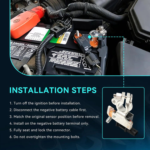 Keep Your Ride Running Tight With Our Heavy Duty Battery Current Sensor That Directly Swaps Oem Number 22859019 For Chevy Impala Malibu Daily Drives, installation steps shown.