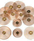 Alarm Clock Hairspring Collet Repair Kit With 10 Assorted Hairsprings And Collets For Wall Clocks DIY Repair Parts in gold.