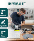 Man using 9 Piece 7 Inch Diamond Polishing Pads Kit Pro Grade Wet Dry 50 To 10000 Grit for polishing stone countertop.