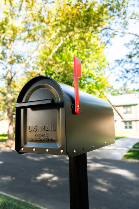 Sequoia Post Mount Mailbox Large Outdoor Steel Box Heavy Duty Galvanized Construction With Rust Resistant Black Powder Coat Weatherproof Home Or Farm Mailbox Built Like A Tank For All Weather