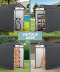 3x6 Ft Outdoor Storage Shelter Heavy Duty Waterproof Portable Shed With Roll Up Zipper Door And Ventilated Windows For Motorcycle Bike Tools Gray Backyard Storage