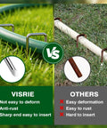 Comparison of Beefy 6 Inch Landscape Staples 11-Gauge Galvanized U Shaped Yard Pins with rust-prone ground stakes