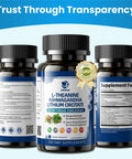 Three bottles of Powerful Mood Boost Nootropic Blend With Lithium Orotate And L-Theanine, 120 Vegan Capsules with label details.