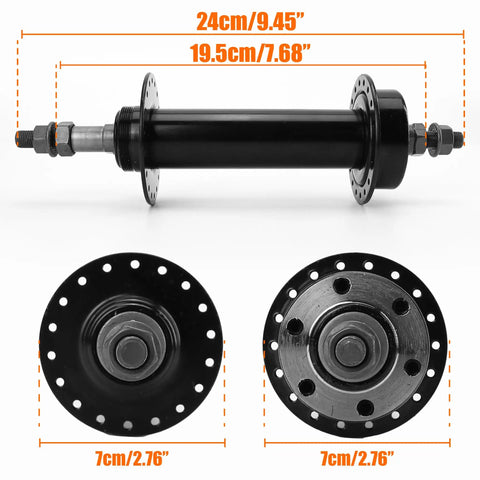 Beefy Fat Tire Mountain Bike Hub Set for 26x4.0 Snow Biking Front 135mm Rear 190mm Through Axle 36 Hole Aluminum Alloy