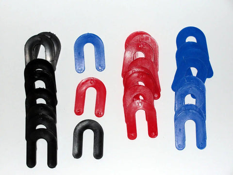 2 Post And 4 Post Surface Mount Auto Lift Leveling Shim Kit with 30 Slotted Plastic Shims in Multiple Thicknesses, Black, Red, Blue