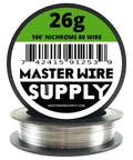 Spool of 100 Feet Of 26 Gauge Wire For Hot Wire Foam Cutters And Heaters Pro Grade Heavy Duty 0.4 Millimeter Diameter Soft Annealed Round Wire 2.6 Ohms Per Foot Made In USA Great For Hobby And Industrial Projects with label.