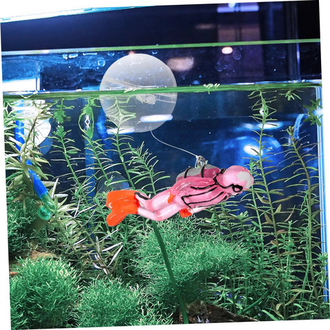 Floating Diver Aquarium Decor For Fish Tanks, Adorable Resin Diver Ornament Glows In Dark, Realistic Colorful Dive Pose
