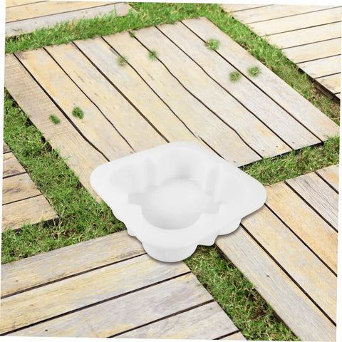 Concrete Paver Mold Kit for Pathways and Patios, Reusable DIY Friendly PP molds placed on wooden deck with grass.
