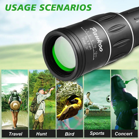 16x52 High Power Monocular Telescope With Hand Strap For Adults And Kids, Waterproof And Fogproof, Shockproof Outdoor Scope, Perfect Gift For Men, Bird Watching, Hunting, Camping, And Hiking Gear used for travel, hunt, birding and sports
