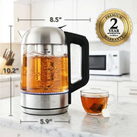 Digital Glass Electric Kettle With Temperature Control, 1.8L Cordless Tea Kettle, 7 Presets, Keep Warm, Auto Shut Off, Fast Boil 1500W