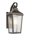 Forestdale 14.75 Inch One Light Outdoor Wall Lantern With Clear Seeded Glass In Olde Bronze Finish on white background