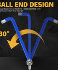 Beefy Long Ball End Hex Key Set 13-Piece Metric 2 To 19mm S2 Steel showing 30-degree reach in action