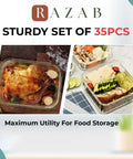 35 Piece Glass Food Storage Set With Airtight Lids For Easy Meal Prep BPA Free Leak Proof Bento Boxes Stain And Odor Resistant