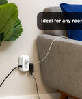 Six Outlet Extender Power Tap 2 Pack Grounded Wall Tap With Spaced Outlets And 3 Prong Splitter installed and in use