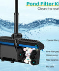 All In One Pond Filtration System With 660GPH Fountain Pump Kit for outdoor koi ponds and garden ponds with filtration layers