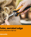 Using Multipurpose 8 Inch Garden Shears With Sheath And Soft Grip Handle Pruning Scissors For Gardening Serrated Edge And Wire Cutter