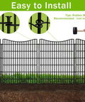 Installed Durable 10 Panel Garden Fencing Kit With Gate 40 Inch High By 23.6 Feet Long No Dig Rustproof Metal Wire Border with rubber mallet.