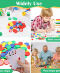 200 Piece Plastic Learning Counters Set With Storage Box In Four Colors For Math Counting Bingo And Classroom Games