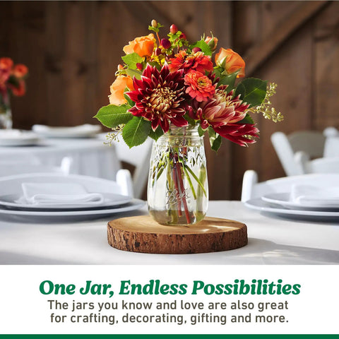Real Deal Wide Mouth Glass Mason Jars With Lids And Bands For Canning And Pickling Quart 32 Oz Pack Of 2 featuring flowers and greenery.