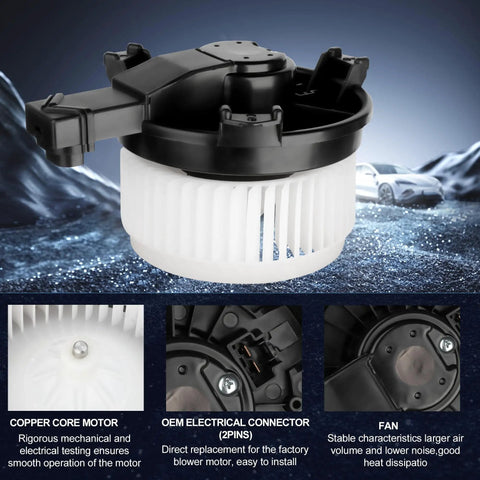 AC Blower Motor With Fan Replacement Plug-And-Play For Honda Accord 2013 2017, Honda CR-V 2012 2016, Honda Civic 2013 2015, Acura ILX 2014 2022, Acura RDX 2015 2018 Direct OEM Style HVAC Heater Blower Assembly 700260 79310 T0A A01