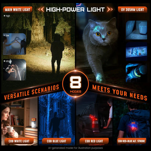 Ultra Compact UV Flashlight 365nm With LED Power EDC Must Have Magnetic Rechargeable Blacklight in various scenarios