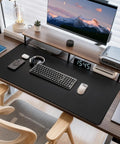Oversized Gaming Mouse Pad With Durable Stitched Edges And Non Slip Rubber Base For Home Office And Gaming Setups 31.5 Inches By 11.8 Inches Desk Mat Keyboard Mat on desk with keyboard and mouse