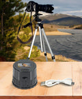 Telescope Camera Eyepiece With 1.5 Inch TFT Screen For 1080P Video Recording on tabletop, landscape background