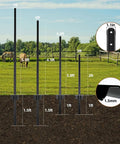 Heavy Duty 6Ft No Dig U Post Fence Posts For Wire Fences, Galvanized Steel Garden Posts, 15 Pack, installed in a field