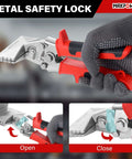 Two Piece Sheet Metal Hand Seamers With Five Blade Pipe Crimper And Three Inch Offset Jaw Bender Ergonomic Handle demo