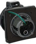 Heavy Duty Industrial Pin And Sleeve Receptacle 100 Amp 3 Pole 4 Wire 120 240 Volt with green wire connection for rugged use.