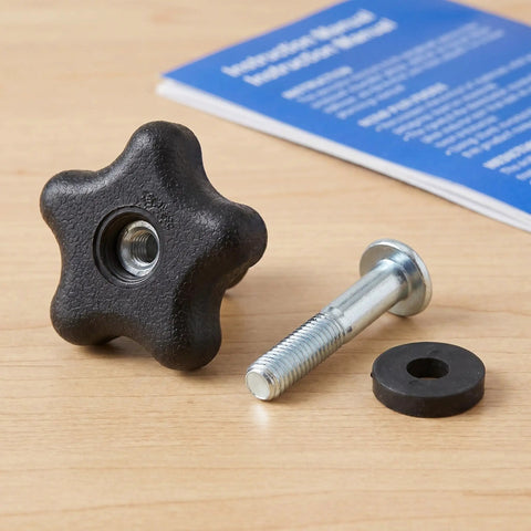 Pro Grade Star Hand Knob With Threaded Adjustment Handle Set Plastic Clamping Knob Includes Screw And Nut on wood surface