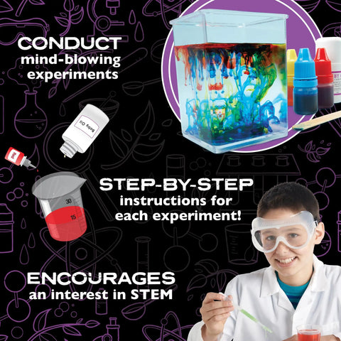 Ultimate Science Lab Kit For Kids And Teens Ages 8 And Up With Over 40 Hands On Experiments And All Materials Included Zoom Ooze And Explore - colorful experiments and child in goggles.