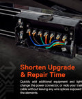 Close-up of 7-Way Trailer Wiring Junction Box With Waterproof 7-Pin Terminal Block installed on trailer for RVs and campers