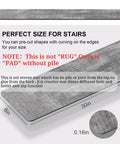 Non Slip Stair Treads For Wooden Steps Indoor Carpet With Rubber Backing 15 Pack 8X30 Inches Grey Texture anti-slip pad