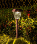 Copper Solar Path Lights Outdoor 8 Pack Dope Garden Walkway Lights Solar Powered Waterproof illuminating lawn garden at night