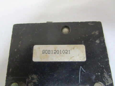 QOB1201021 20 Amp 120 240V Miniature Circuit Breaker Molded Case, close-up view, black casing with label visible