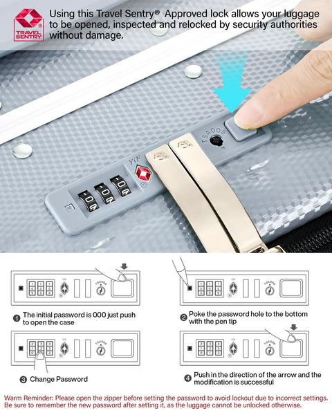 Combination lock on Underseat Carry On Luggage With Wheels Lightweight Hard Shell Top Opening Weekender Case 16 Inch.