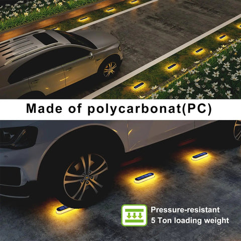 4 Pack Solar Step Lights Outdoor Waterproof LED Quick Install Bright Warm White Stick On Light Bars for Driveway