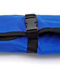 Carrying case for Beefy Heavy Duty Aviation Snips Set For HVAC And Sheet Metal, blue with black trim and clasp.