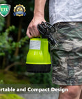 Person holding Workhorse Portable Submersible Utility Pump One Quarter HP 1900 GPH With Sixteen Point Four Foot Cord Manual Control