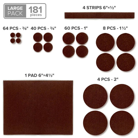 X Protector Felt Furniture Pads 181 Piece Ultra Large Set For Hardwood And Laminate Floors size variety view