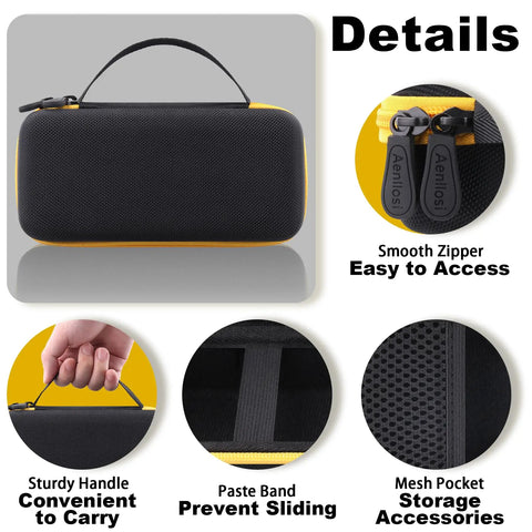 Close-up of Rugged Hard Case For Fluke 117 116 115 114 113 Digital Multimeters showing zipper, handle, and mesh pocket details.