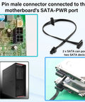 ATX 4 Pin To Dual SATA Power Adapter Cable 18 Inch Length Splitter For PC Drives Powers Two SATA Hard Drives Or SSDs From One Motherboard Connector Durable Copper Wire For Easy Install And Wide Compatibility Like A Pro., 18 inch black cable