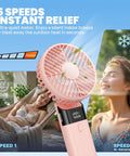 Rechargeable Handheld Fan Portable Mini Fan With 3000mAh Battery 10 Hour Runtime 180 Degree Foldable USB Travel Fan