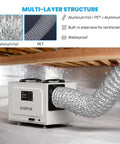 Go To 6 Inch Flexible Dehumidifier Duct Aluminum Foil Outlet with multi-layer protection in crawlspace